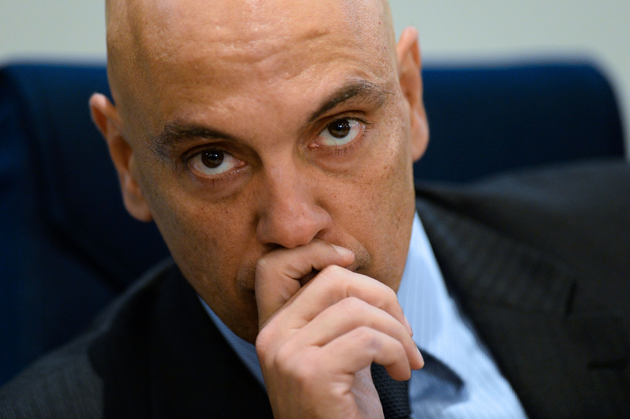 Brazilian Justice Minister Alexandre de Moraes attends the inauguratioon ceremony of International Police Cooperation Center (CCPI) in Brasilia, on August 1, 2016.<br /><br /><br /><br /><br /><br />
The centre will work during the Olympic and Paralympic Games in Rio de Janeiro, which will take place from August 5-21 and September 7-18 respectively..  / AFP / ANDRESSA ANHOLETE        (Photo credit should read ANDRESSA ANHOLETE/AFP/Getty Images)