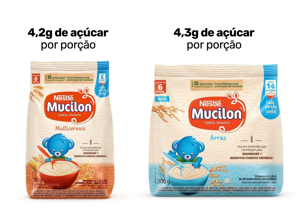 Mucilon Multicereais e Mucilon Arroz  da Nestlé