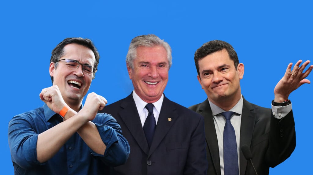 Deltan Dallagnol, Fernando Collor de Mello e Sergio Moro (Arte: Giovana Abreu)