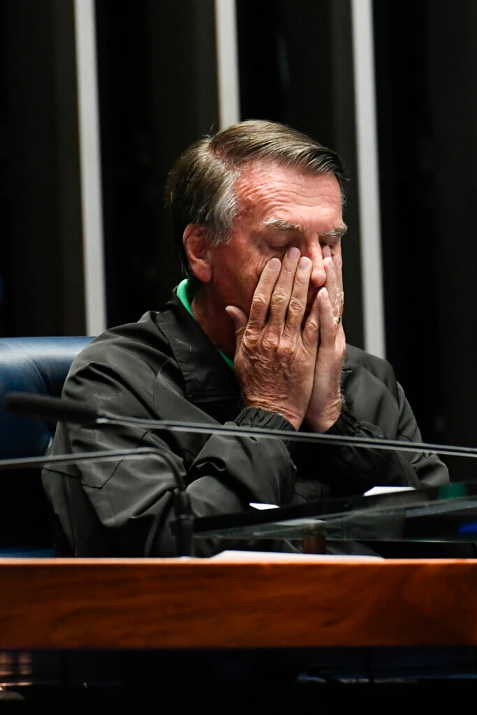 Bolsonaro chorou e pediu orações durante participação em uma sessão do Senado nesta semana (Foto: Carlos Moura/Agência Senado)