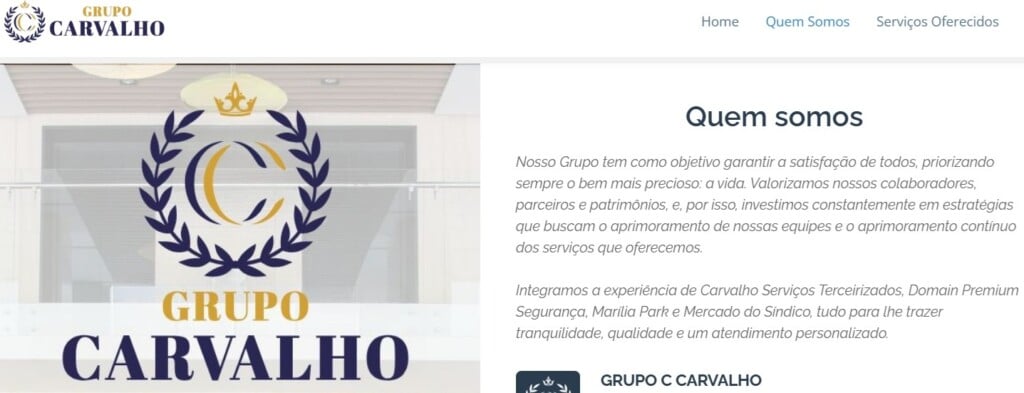 Site do grupo empresarial que leva sobrenome do PM teve o domínio registrado pelo próprio Claudiano (Foto: Reprodução)