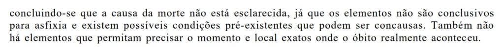 Trecho da investigação da PM sobre o caso Thainara (Foto: Reprodução)